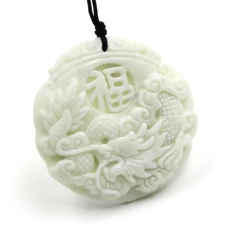 Natural White jade Dragon Phoe - Women'S Fashion Jewellery ulasan dan harga