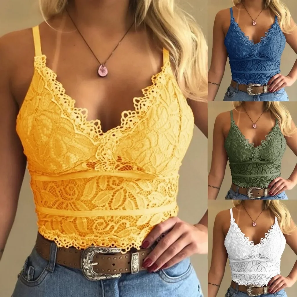 Floral Bralette Lace Bras Push - Lace Trim Cami ulasan dan harga