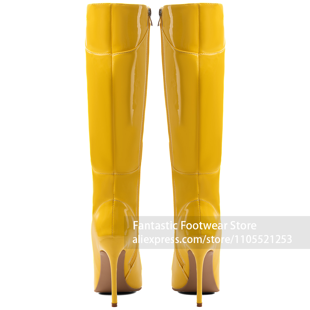 Yellow Patent Leather Upper Bo - Women Fashion Photoshoot ulasan dan harga