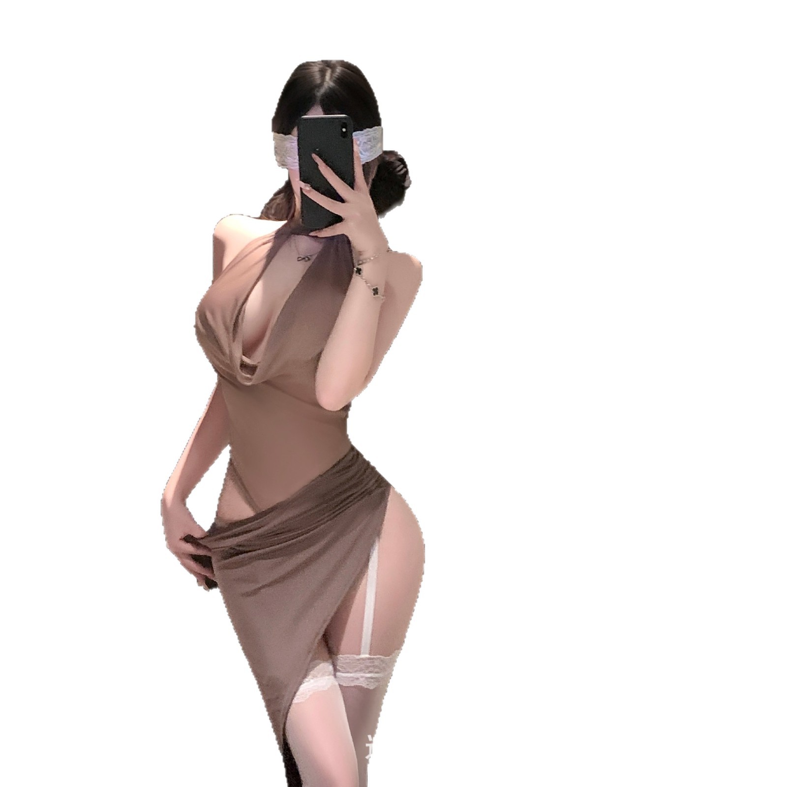 Sexy Office Secretary Cosplay  - Lace Trim Cami ulasan dan harga