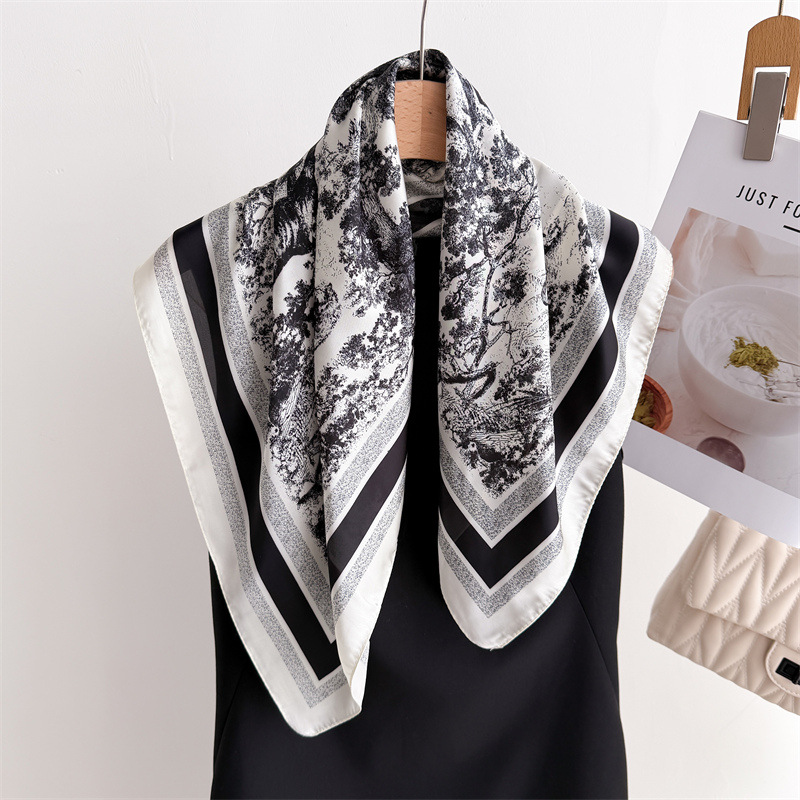 Luxury Jungle Printed Scarves  - Women Fashion Necktie ulasan dan harga