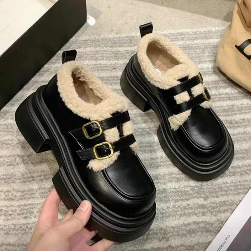 Winter British Style Small Lea - Women'S Fashion Shoes ulasan dan harga
