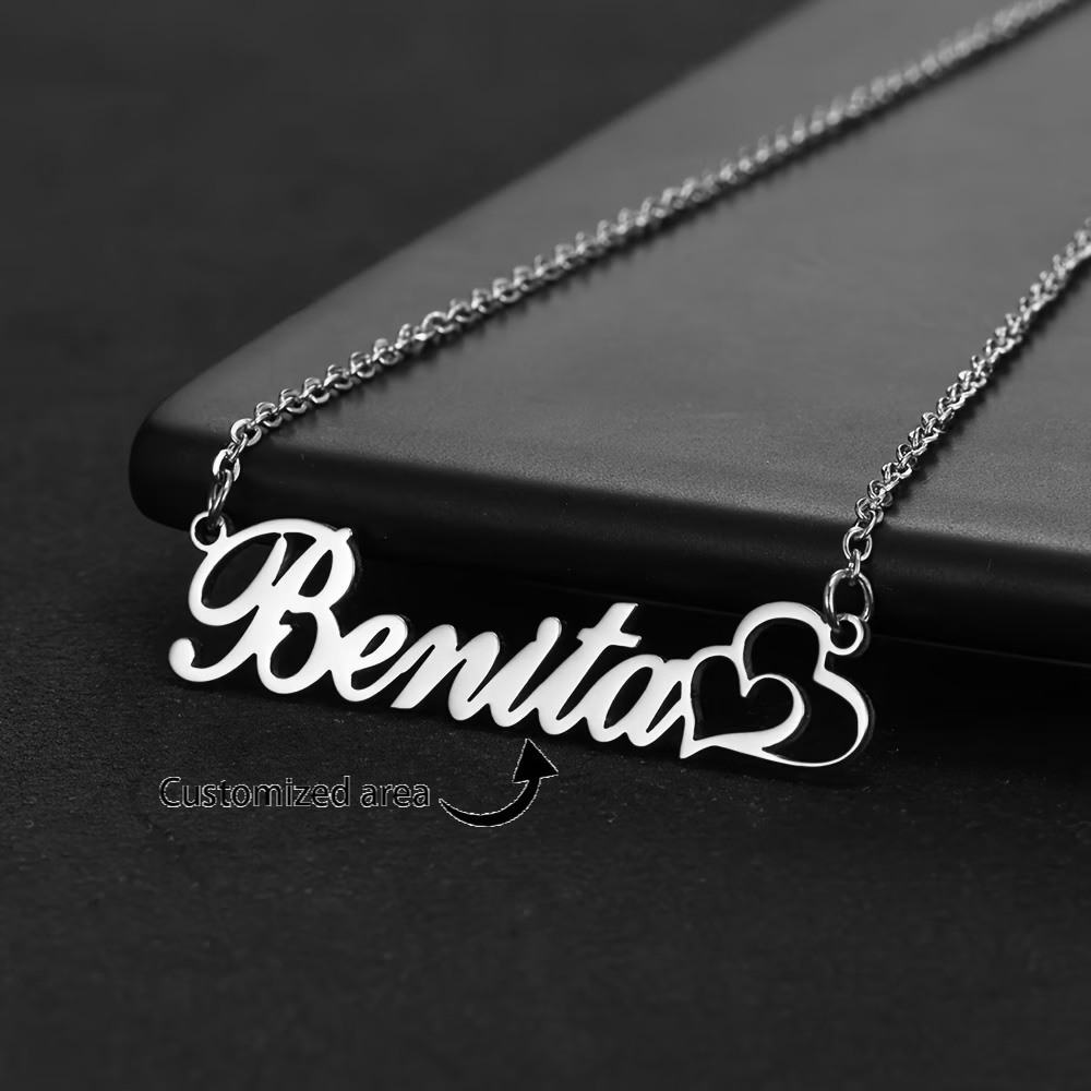 Personalized Double Heart Cust - Women Fashion Names ulasan dan harga