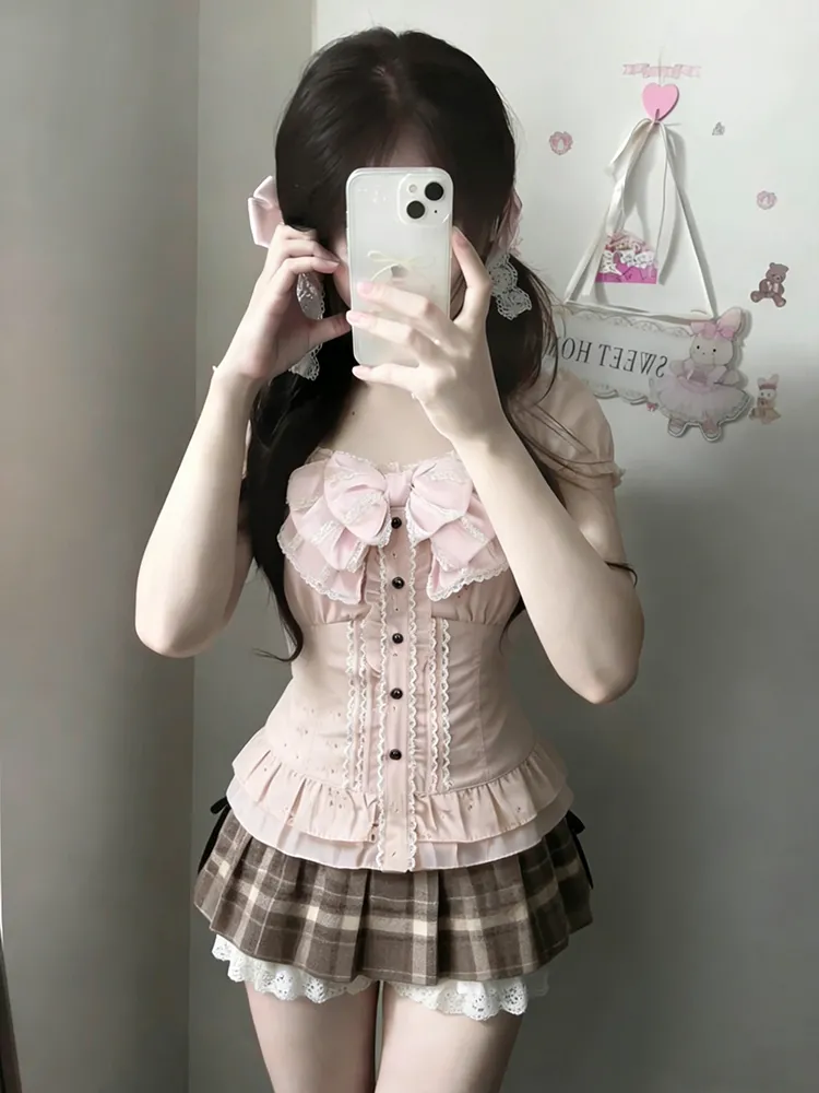 Japanese Sweet Three Piece Set - Lace Trim Cami ulasan dan harga